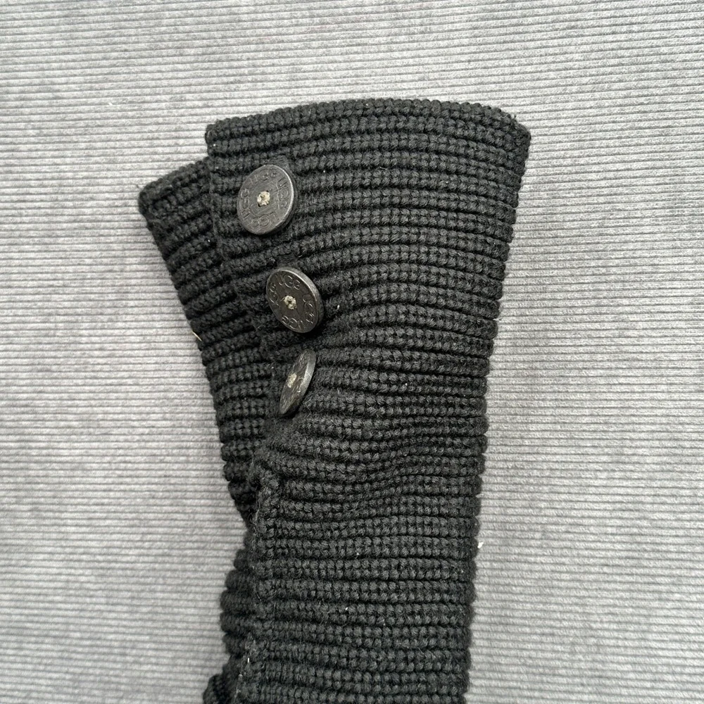 UGG Australia Classic Cardy Black‎ Knit Tall Boots 5819 Womens Size 7